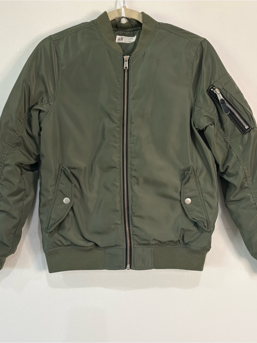 H&M Kids Olive Green Puffer Bomber Jacket